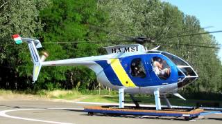 McDonnell Douglas MD 500 E HAMSI helicopter engine start and takeoff [upl. by Cicely]