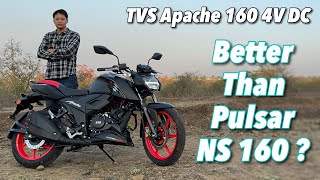 2024 TVS Apache 160 4V Dual Channel ABS Review  Better Than Bajaj Pulsar NS 160 [upl. by Atinev]