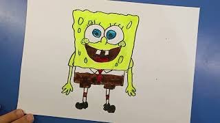 cartoon I draw spongebob sünger Bob drawing [upl. by Annahsar]