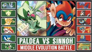 Pokémon Middle Evolution Battle PALDEA vs SINNOH [upl. by Anirahs436]