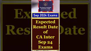 Expected Result Date CA Inter Sep 24  CA Inter Result date  CA Inter Sep 24 Result shorts [upl. by Barr]