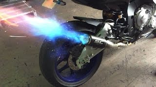 Yamaha R1M SC Project CRT Exhaust Shooting Flames LOUD [upl. by Efeek]