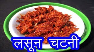 लसून चटणी  lasun chutney recipe in marathi  garlic chutney recipe by mangal [upl. by Wesley]