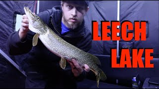 LEECH LAKE Ice Fishing Day Trip [upl. by Aihsemot]