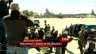 President Obama lands in Milwaukee [upl. by Dodson]