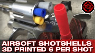 Airsoft Revolver Shotshells 6BBs per Shot 3D Printed [upl. by Iahcedrom]