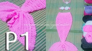 Crochet mermaid tail 03 month  Móc váy đuôi cá cho bé 03T P1 [upl. by Prakash]