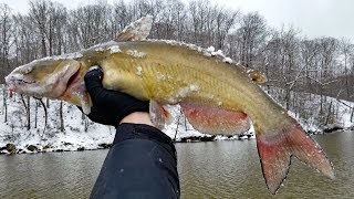 How to Catch Catfish in the Winter  Extreme Winter Catfishing [upl. by Goss]