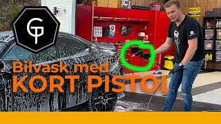 Bilvask blir en del enklere med kort pistol på høytrykkspyleren [upl. by Kolivas]