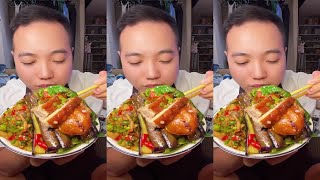 ASMR MUKBANG eating show roasted chicken roasted vegetable rice roasted pork sauce yummy [upl. by Attolrac]