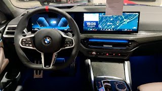 BMW 4 Series FACELIFT 2024  INTERIOR details NEW AMBIENT lights amp new STEERING WHEEL [upl. by China]