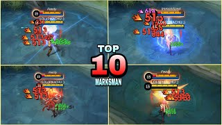 TOP 10 BEST MARKSMAN FOR 2024  MOBILE LEGENDS [upl. by Nibram]