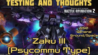 Zaku III Psyches Up  Zaku III Psycommu Type  550 General 3  Gundam Battle Operation 2 [upl. by Pippo129]