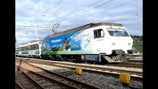 Zugverkehr in Immensee der Anfang der GotthardbahnWinter 2017 [upl. by Assetan]