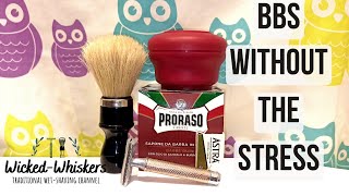 Muhle R89  Proraso Sandalwood Omega 10098 Astra blades for perfect BBS shave [upl. by Desirea930]