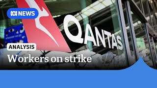 Qantas says majority of flights on time at airports as engineers strike for 24 hours  ABC News [upl. by Nivalc]