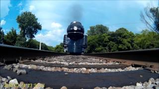 Steam train runs over my camera Norfolk and Western locomotive 611 484 HD [upl. by Amsa]