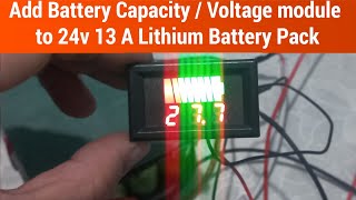 Add Battery Capacity  Voltage module to 24v Lithium battery pack [upl. by Lorie]