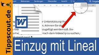 Word AbsatzEinzüge mit dem Lineal  schnell die Breite ändern [upl. by Marijo]