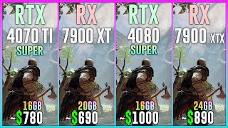 RTX 4070 TI SUPER vs RX 7900 XT vs RTX 4080 SUPER vs RX 7900 XTX  Test in 25 Games [upl. by Sill860]