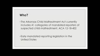 Arkansas Mandated Reporting Myths amp Facts [upl. by Elohcim]