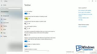 How to hide taskbar in windows 10  WindowsClassroom [upl. by Kore]