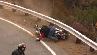 Low Speed Motorcycle Crash on Mulholland Hwy  not with a Supercharged 500hp Lotus [upl. by Aisor591]