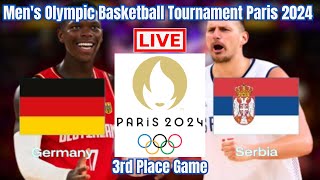 Live Germany Vs Serbia  3rd Place Game  Mens Olympic Basketball Tournament Paris 2024 [upl. by Yajet]