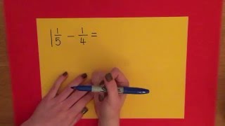 Subtracting Fractions Mixed Number and Different Denominators [upl. by Haidebej]