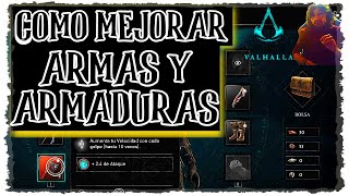 Como MEJORAR las ARMAS y ARMADURAS ⚔ en ASSASSINS CREED VALHALLA  Guía  Tutorial  Tips Consejos [upl. by Whiting]