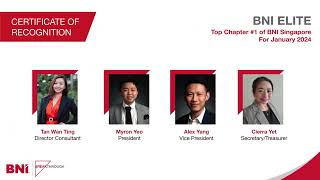 BNI Singapore  Top chapters of February 2024 [upl. by Hnirt545]