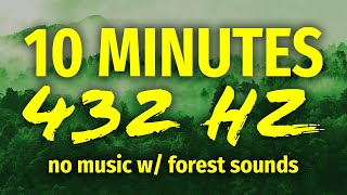 432 Hz Pure Tone Healing Frequencies  No Music w Forest Sounds [upl. by Lagasse]