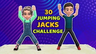 30 JUMPING JACKS CHALLENGE – CARDIO WORKOUT FOR KIDS [upl. by Enimisaj877]