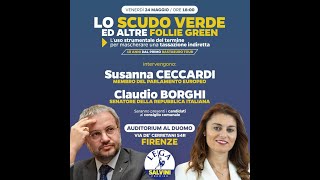 Claudio Borghi Aquilini e Susanna Ceccardi Incontro a Firenze Europee 2024 Modera Roberto Calletti [upl. by Llenrev]