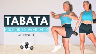 40 MIN Dumbbell Tabata Workout  Compound Strength amp Cardio Exercises [upl. by Sairtemed]