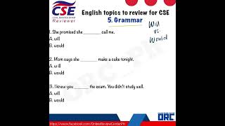 GRAMMAR  CIVIL SERVICE EXAM REVIEW  ENGLISH TOPICS TO REVIEW [upl. by Ginsberg]