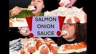 SALMON SASHIMI and CREAMY ONION SAUCE bites ClipZone Compilation [upl. by Euqor]