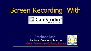 Screen Recording with OpenSource CamStudio [upl. by Gaul]