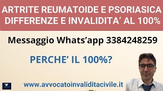 ARTRITE REUMATOIDE E PSORIASICA DIFFERENZE E INVALIDITA [upl. by Htebzil]