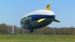 Goodyear Blimp Zeppelin NT Wingfoot One N1A Lands at Wingfoot Lake 42621 [upl. by Akemehc]