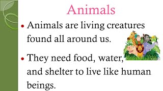 Essay on Animals  20 lines on Animals essay easytolearnandwriteanimals zoobirdsanimalenglish [upl. by Bernice623]