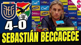 ⚽ SEBASTIÁN BECCACECE en Rueda de Prensa  ECUADOR 40 BOLIVIA  Eliminatorias Copa del Mundo 2026 [upl. by Toffic]