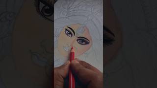 Durga Mata drawing ✏️❤️  Navratri drawing  Navratri Special durgapuja durgamaa [upl. by Ryley]