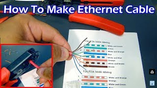 How To Make Ethernet Cable RJ45  Straight Through amp Crossover [upl. by Mullac]