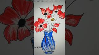 Easy flower pot drawing 🎨🖌️pencilsketch art flowers viralshort video🌺🥀🌸 [upl. by Irv]