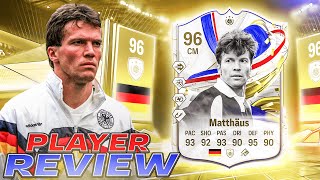 👀96 GREATS OF THE GAME ICON MATTHAUS PLAYER REVIEW  EA FC 24 ULTIMATE TEAM [upl. by Elehcar]