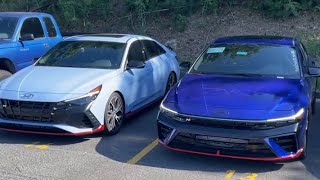 2023 Elantra N vs 2024 Elantra N Side by Side comparison 2024 changes pointed out 😊 [upl. by Sgninnej581]