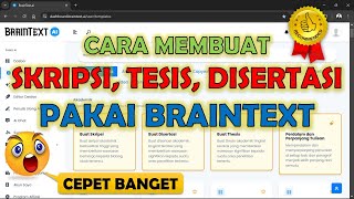 CARA MEMBUAT SKRIPSI TESIS DISERTASI PAKAI BRAINTEXT  Cepat Mudah dan Lengkap [upl. by Aloisia868]