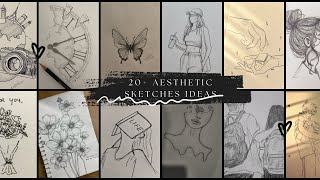 Aesthetic Drawing Ideas for Beginners Part 8  Cute and Easy Sketches  Kids Drawing Ideas [upl. by Aniraz]