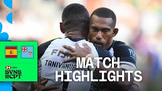 Fiji FLY to third place  Spain v Fiji  HSBC SVNS Cape Town 2024  Mens Highlights [upl. by Nyrac]